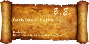 Bethlendi Erika névjegykártya